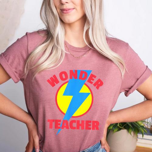 Wonder Teacher Teacher Halloween Tshirt Women's Heather T-Shirt - teacherstshirts.com