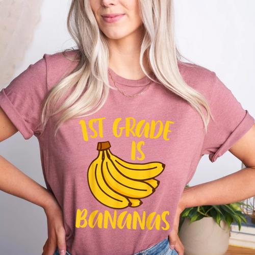 1st Grade Is Bananas Teacher Teaching Back To School Women's Heather T-Shirt - teacherstshirts.com