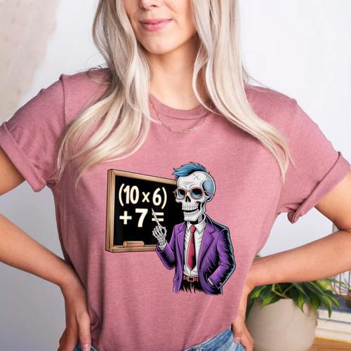 67 Math Teacher Meme Brainrot Six Seven Halloween Equation Women's Heather T-Shirt - teacherstshirts.com DE