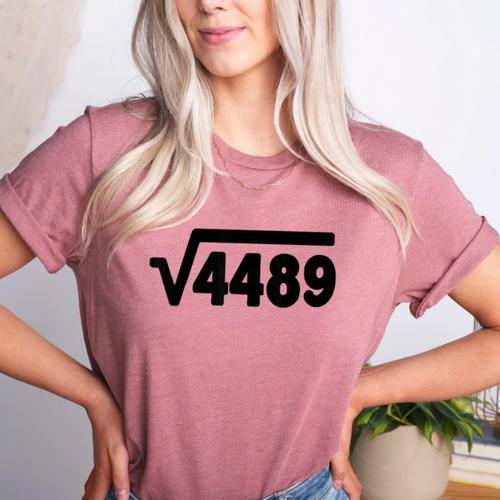 67 Meme Square Root 4489 Six Seven Slang Math Teacher Women's Heather T-Shirt - teacherstshirts.com CA