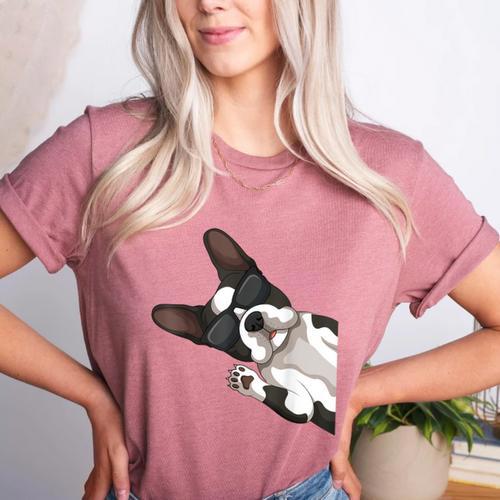 Boston Terrier Bostie Dog Kids Men Women's Heather T-Shirt - Bostonterriersmerch.com