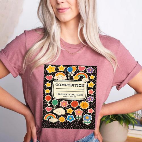 Composition Notebook Costume Teacher Matching Halloween Book Women's Heather T-Shirt - teacherstshirts.com DE