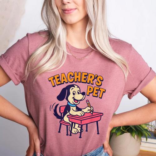 Cute Elementary School Student Dog Teacher's Pet Women's Heather T-Shirt - teacherstshirts.com