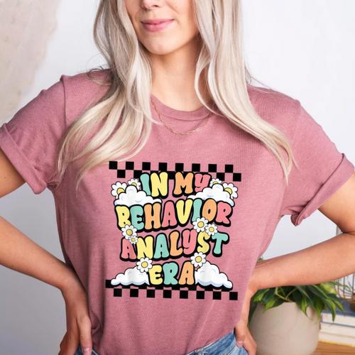 Groovy ABA RBT Therapist In My Behavior Analyst Era Teacher Women's Heather T-Shirt - teacherstshirts.com AU
