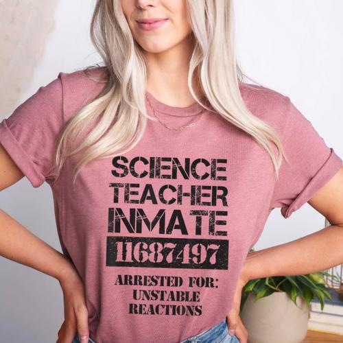 Halloween Science Teacher Prisoner Costume Women's Heather T-Shirt - teacherstshirts.com UK