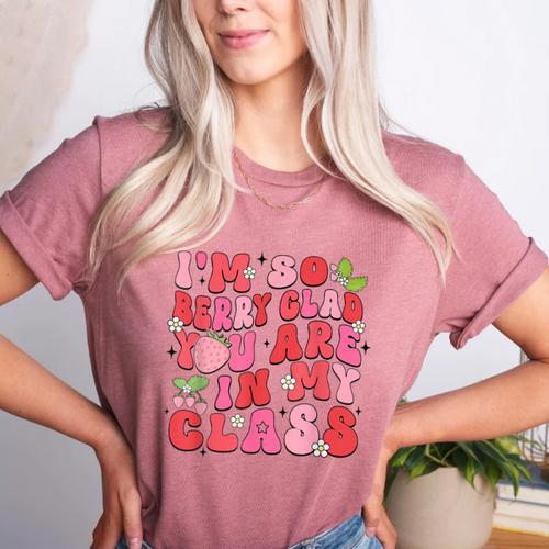 I'm So Berry Glad You Are Strawberry Elementary Teacher Women's Heather T-Shirt - teacherstshirts.com AU