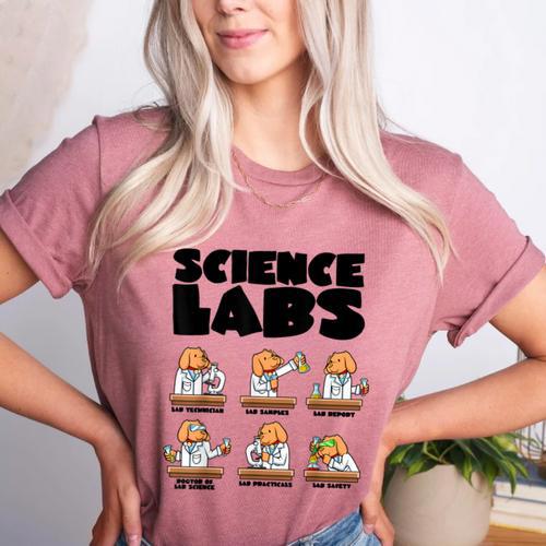 Labrador Retriever Science Labs Dog Lover Teacher Women's Heather T-Shirt - teacherstshirts.com