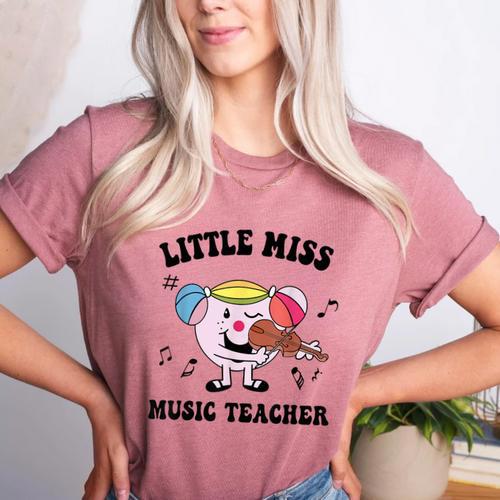 Little Miss Music Teacher Music Teacher Team Women's Heather T-Shirt - teacherstshirts.com UK