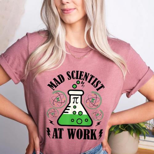 Mad Scientist Science Teacher Halloween Costume Teen Girls Women's Heather T-Shirt - teacherstshirts.com