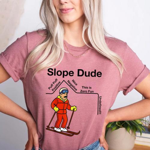 Nerdy Slope Dude Geometry Algebra Math Teacher Women's Heather T-Shirt - teacherstshirts.com