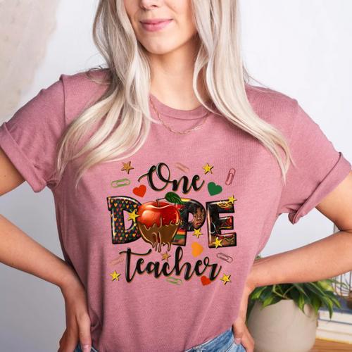 One Dope Teacher Women's Heather T-Shirt - teacherstshirts.com AU