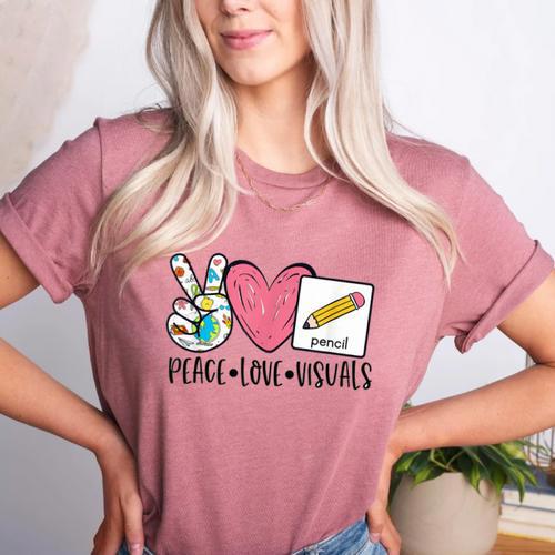 Peace Love Visuals Special Education Teacher Dream Team Women's Heather T-Shirt - teacherstshirts.com