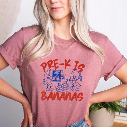 Pre-K Is Bananas Teacher Back To School Chaos Coordinator Women's Heather T-Shirt - teacherstshirts.com UK