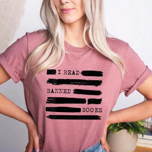 I Read Banned Books Banned Books Week Librarian Teacher Women's Heather T-Shirt - teacherstshirts.com AU