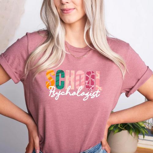 School Psychologist Rainbow Psychology Teacher Women's Heather T-Shirt - teacherstshirts.com AU