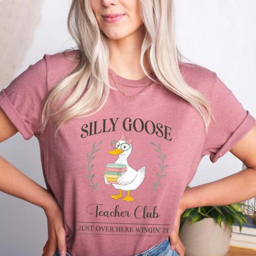 Silly Goose Teacher Club Women's Heather T-Shirt - teacherstshirts.com DE