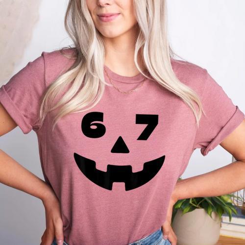 Six Seven Halloween Costume For Students Teachers 6 7 Women's Heather T-Shirt - teacherstshirts.com UK