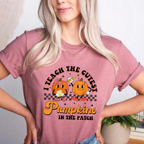 I Teach The Cutest Pumpkins In The Patch Halloween Teacher For Men Women Kids Women's Heather T-Shirt - teacherstshirts.com