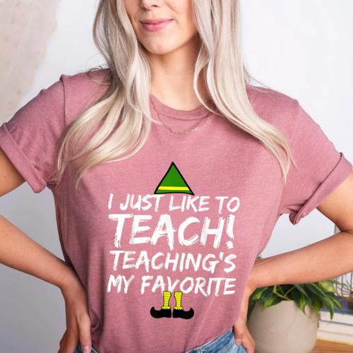 Teacher Christmas Teaching Is My Favorite Women's Heather T-Shirt - teacherstshirts.com UK