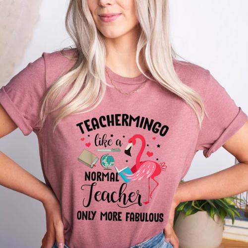 Teachermingo Like A Normal Teacher Only More Fabulous Women's Heather T-Shirt - teacherstshirts.com DE