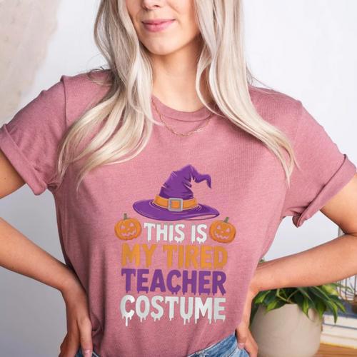 This Is My Tired Teacher Costume Halloween Premium Tri-Blend Women's Heather T-Shirt - teacherstshirts.com AU