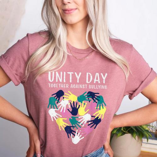 Together Against Bullying Unity Day Teachers Kids Toddler Women's Heather T-Shirt - teacherstshirts.com AU