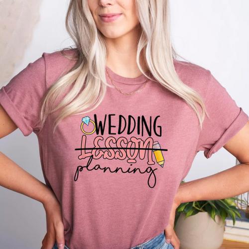 Wedding Planning Not Lesson Engaged Teacher Wedding Women's Heather T-Shirt - teacherstshirts.com