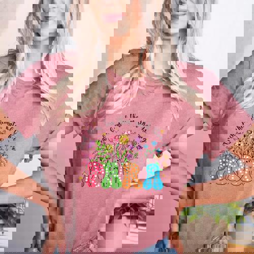 Wildflower Para Floral Paraprofessional Paraeducator Teacher Women&#x27;s Heather T-Shirt - teacherstshirts.com