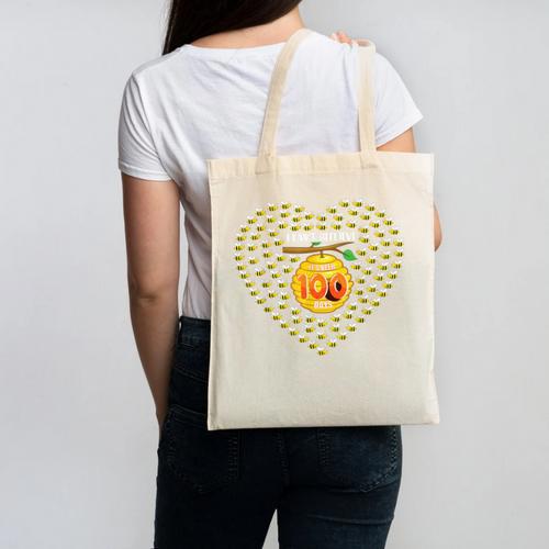 100 Days Of School Bee Hive Tree Hearts Teachers Student Kid Canvas Tote Bag - teacherstshirts.com AU