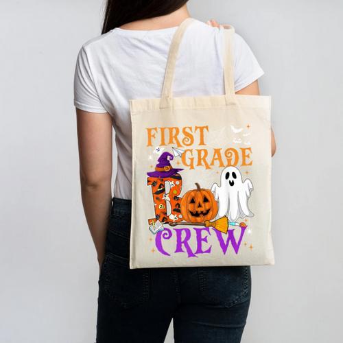 1st Grade Boo Crew Teacher Student Halloween Costume Canvas Tote Bag - teacherstshirts.com UK