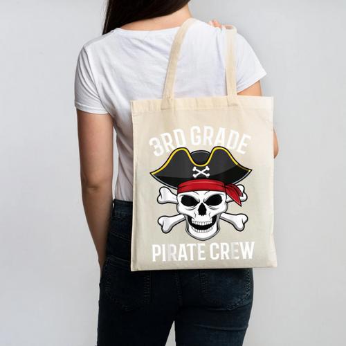 3rd Grade Pirate Crew Halloween Costume Student Teacher Canvas Tote Bag - teacherstshirts.com AU