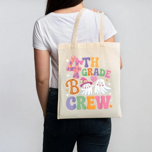 4th Grade Boo Crew Fourth Grade Teacher Kids Happy Halloween Canvas Tote Bag - teacherstshirts.com AU