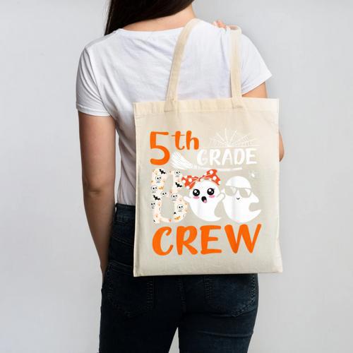 5th Grade Boo Crew Teachers Students Ghost Halloween Canvas Tote Bag - teacherstshirts.com AU