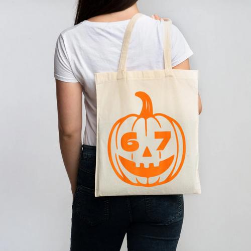 67 Six Seven Halloween Costume For Students Teachers Canvas Tote Bag - teacherstshirts.com AU
