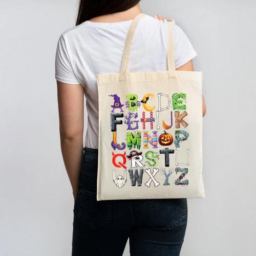 ABCs Alphabet Halloween Learning Kindergarten Teachers Canvas Tote Bag - teacherstshirts.com AU