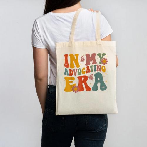 In My Advocating Era Advocate Autism Awareness Sped Teacher Men Women Kids Canvas Tote Bag - teacherstshirts.com CA