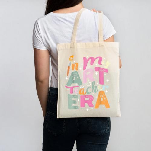 In My Art Teacher Era Teaching Future Artist Back To School Canvas Tote Bag - teacherstshirts.com CA