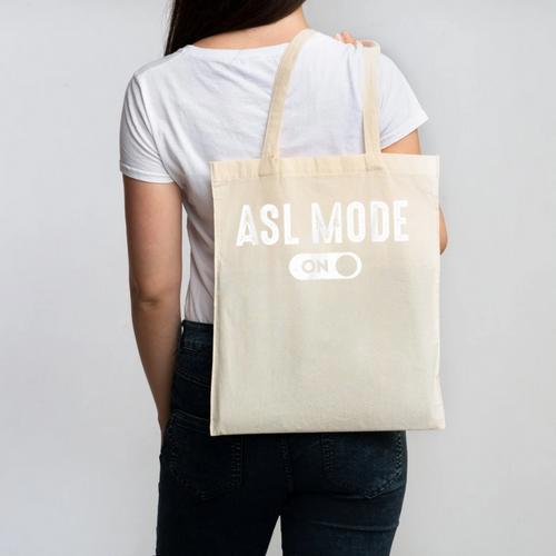 ASL Mode Sign Language Deaf ASL Teacher Canvas Tote Bag - teacherstshirts.com AU