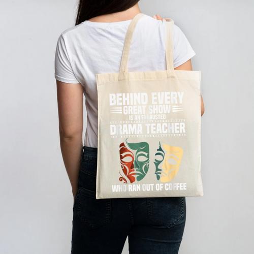 Theatre Teacher Drama Lover Theatre Mask Drama Teacher Canvas Tote Bag - teacherstshirts.com DE