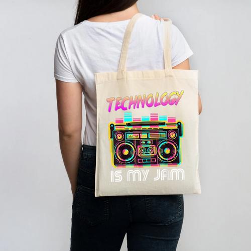 Back To School Retro Technology Is My Jam 80's Teacher Canvas Tote Bag - teacherstshirts.com AU