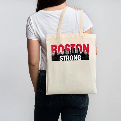 Boston Strong Logo Vintage Boston City Skyline Canvas Tote Bag - Bostonterriersmerch.com