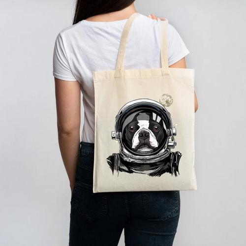 Boston Terrier Astronaut Shirt Spaceman Dog Space Lover Canvas Tote Bag - Bostonterriersmerch.com DE