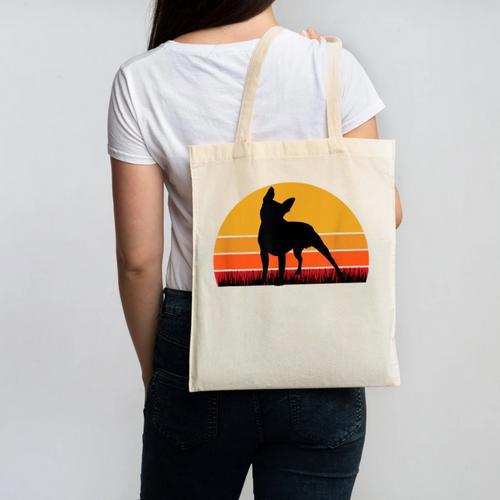 Boston Terrier Bostie Sunset Retro Dog Pet Mom Dad Canvas Tote Bag - Bostonterriersmerch.com