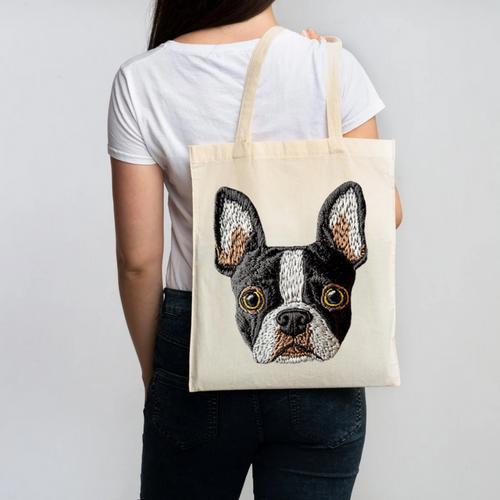Boston Terrier Cute Puppy Face Dog Lover Pet Owner Canvas Tote Bag - Bostonterriersmerch.com