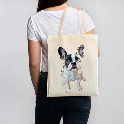 Boston Terrier Dog Motif Pet Art Boston Terrier Men Women Kids Canvas Tote Bag - Bostonterriersmerch.com