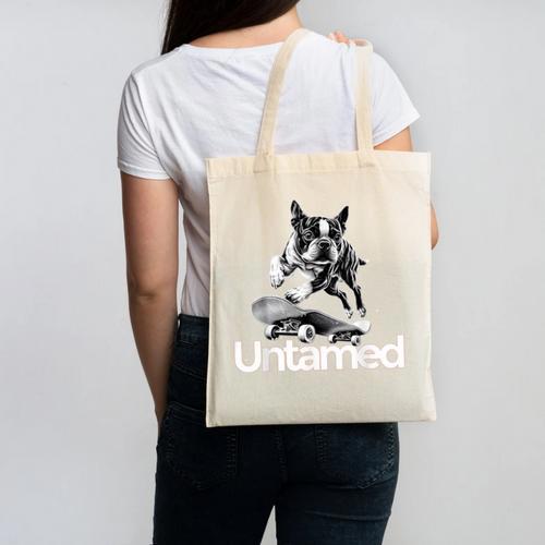 Boston Terrier Dog Untamed For Men Women Canvas Tote Bag - Bostonterriersmerch.com DE
