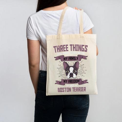 Boston Terrier Don't Mess With American Gentleman Dog Lover Canvas Tote Bag - Bostonterriersmerch.com UK