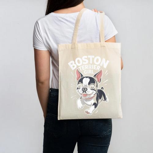Boston Terrier Girl Cute Cartoon For Dog Owners Pet Terrier Canvas Tote Bag - Bostonterriersmerch.com DE
