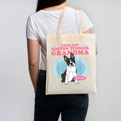 Boston Terrier Grandma Bostie Dog Owner Boston Terrier Men Women Canvas Tote Bag - Bostonterriersmerch.com DE