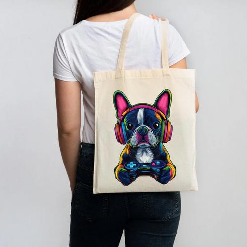 Boston Terrier Lovers Gaming Headphones Boston Terrier Canvas Tote Bag - Bostonterriersmerch.com CA